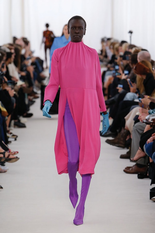 A hot pink dress by Balenciaga